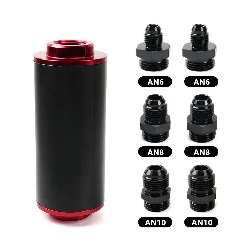 High Flow Inline Fuel Filter 100 Micron Cleanable for Universal Applications