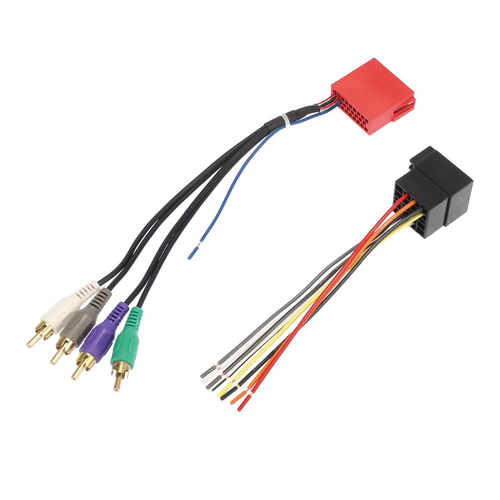 Set of 4 RCA Male Connectors Wiring Harness for VW Audi (70-1787)