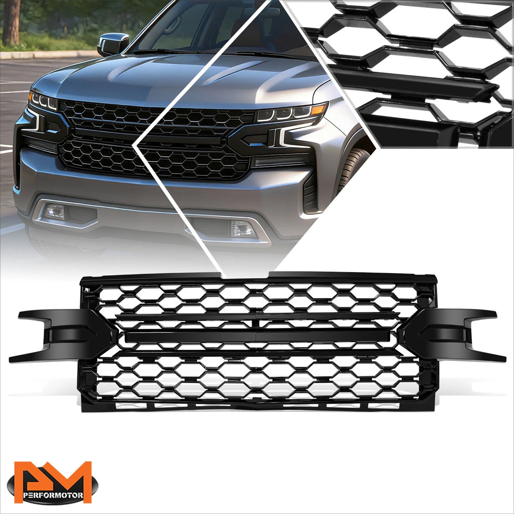 Front Bumper Grille for Chevrolet Silverado 1500 LTD RST LT Trail Boss LTZ (2019–2022)