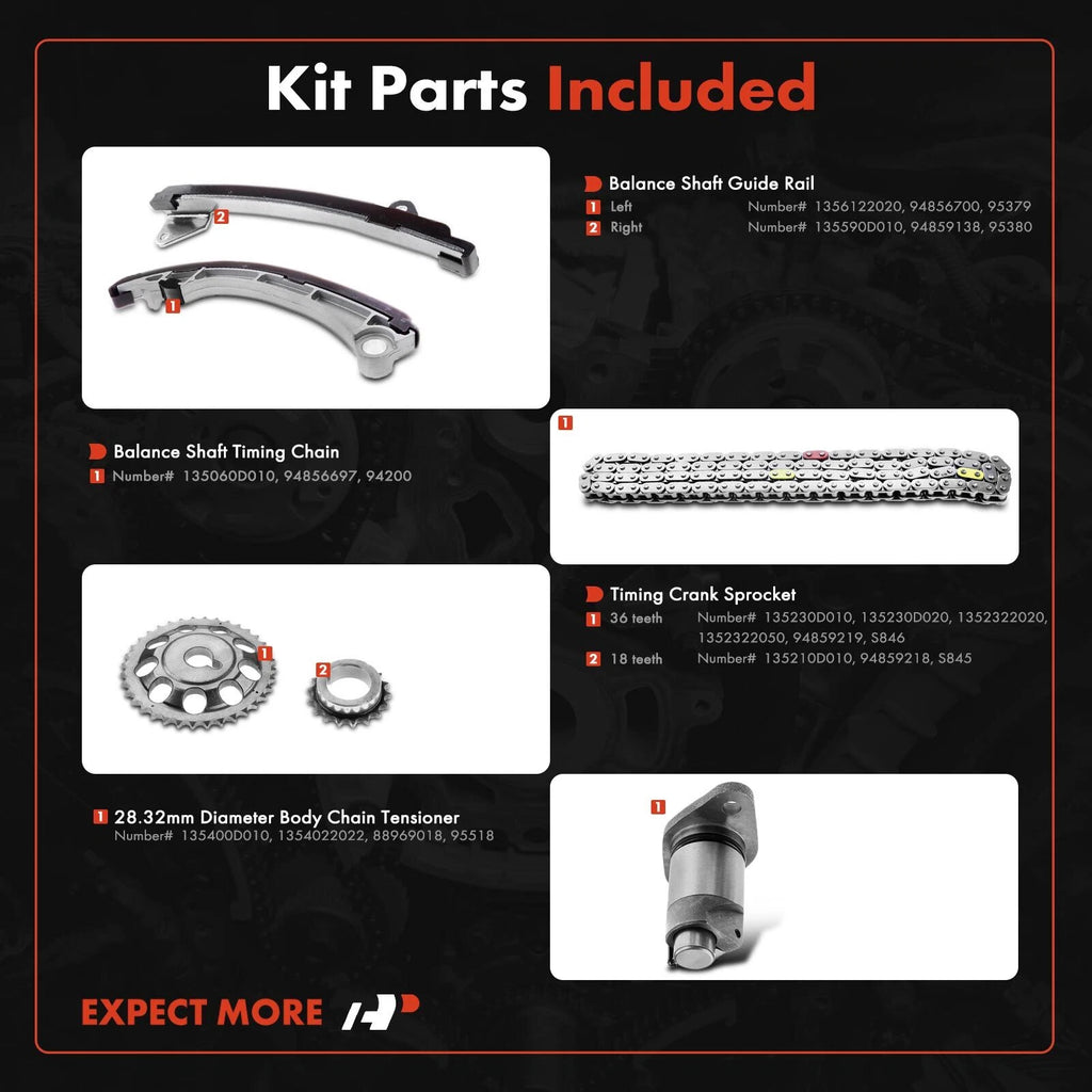 6x Timing Chain Kit for Toyota Corolla (2000â2008) Matrix (2003â2008)