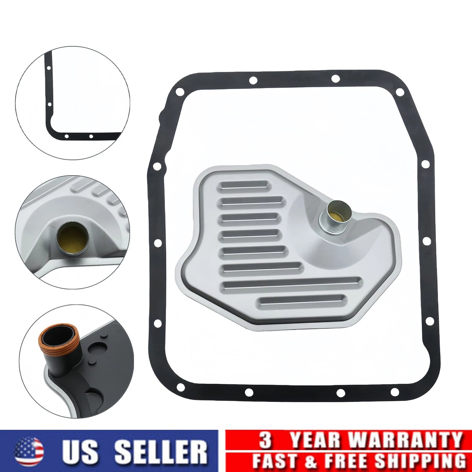 Transmission Oil Filter & Pan Gasket Kit for Ford F150, Lincoln, Mercury (F6AP7G186BA)