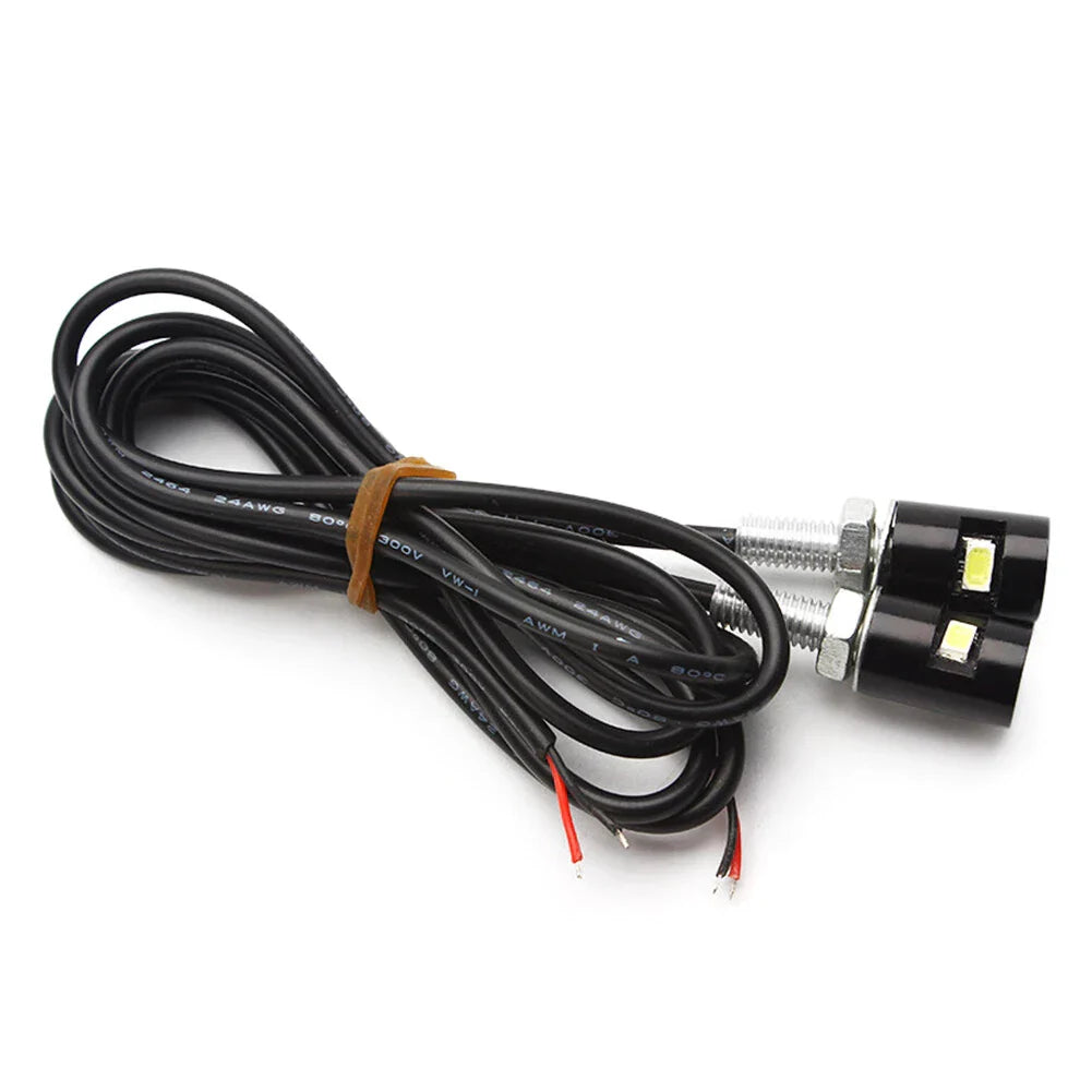 LED White Turn Signal Lights for Motorcycle Black License Plate
