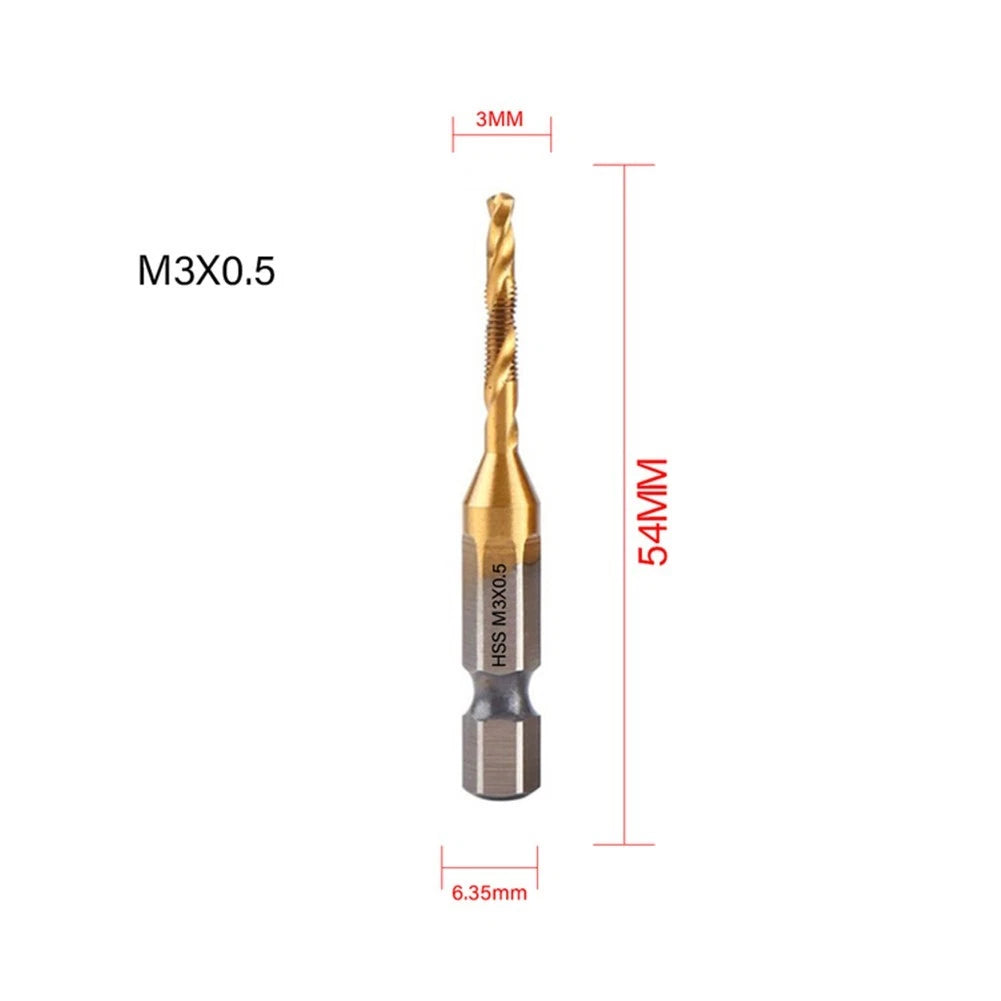 Drill Bit Accessories for Hex Compound Machines (Silver Threaded)