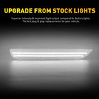 2X White Clear Lens Rear LED Bumper Side Marker Lights for Ford Mustang (2010–2014)