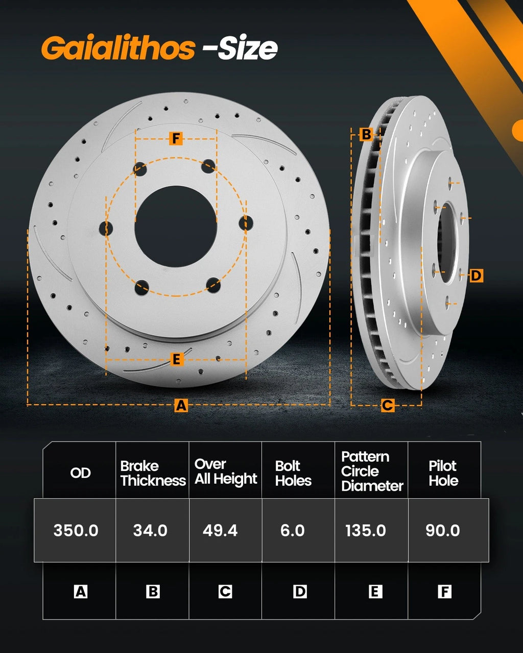 Front Drilled Rotors & Brake Pads for Ford F-150, Lincoln Navigator (2010–2020)