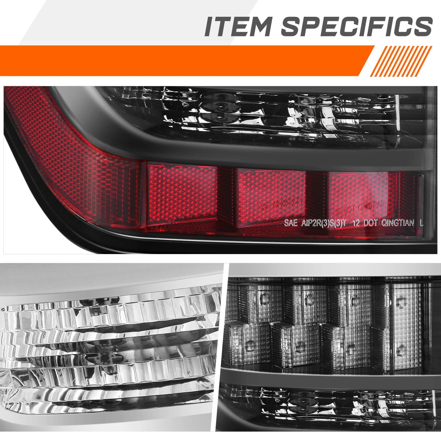 Driver Left Side Chrome Housing Tail Light Brake Lamp for Toyota 4Runner (2014–2024)