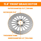 11.8" Front Brake Rotor for Harley Davidson Dyna  Rust Resistant