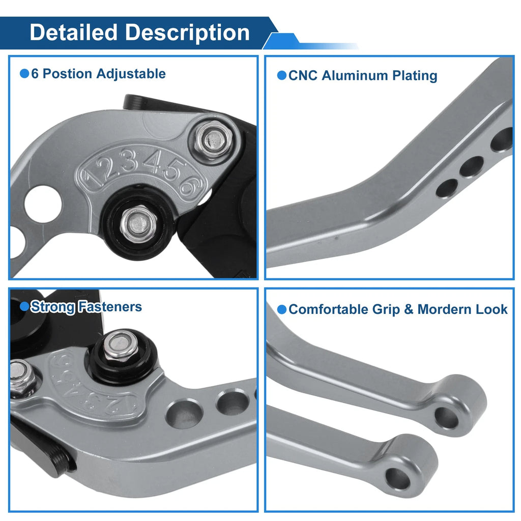 Short Brake Clutch Levers for Suzuki GSX-8R (2023–2025) Aluminum Alloy Titanium Tone