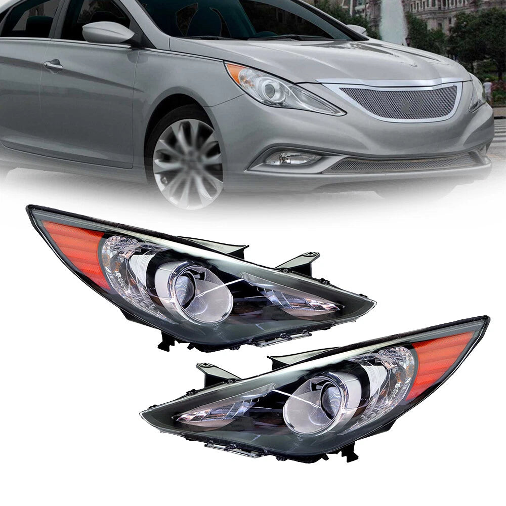 Set of 2 Headlight Assemblies for Hyundai Sonata (2011–2014) Halogen