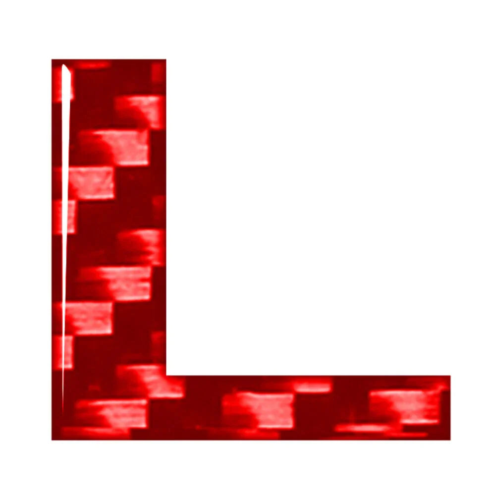 L Carbon Red Letter Decals Stickers for Car Badge Emblem