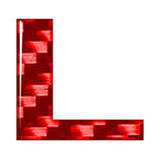 L Carbon Red Letter Decals Stickers for Car Badge Emblem