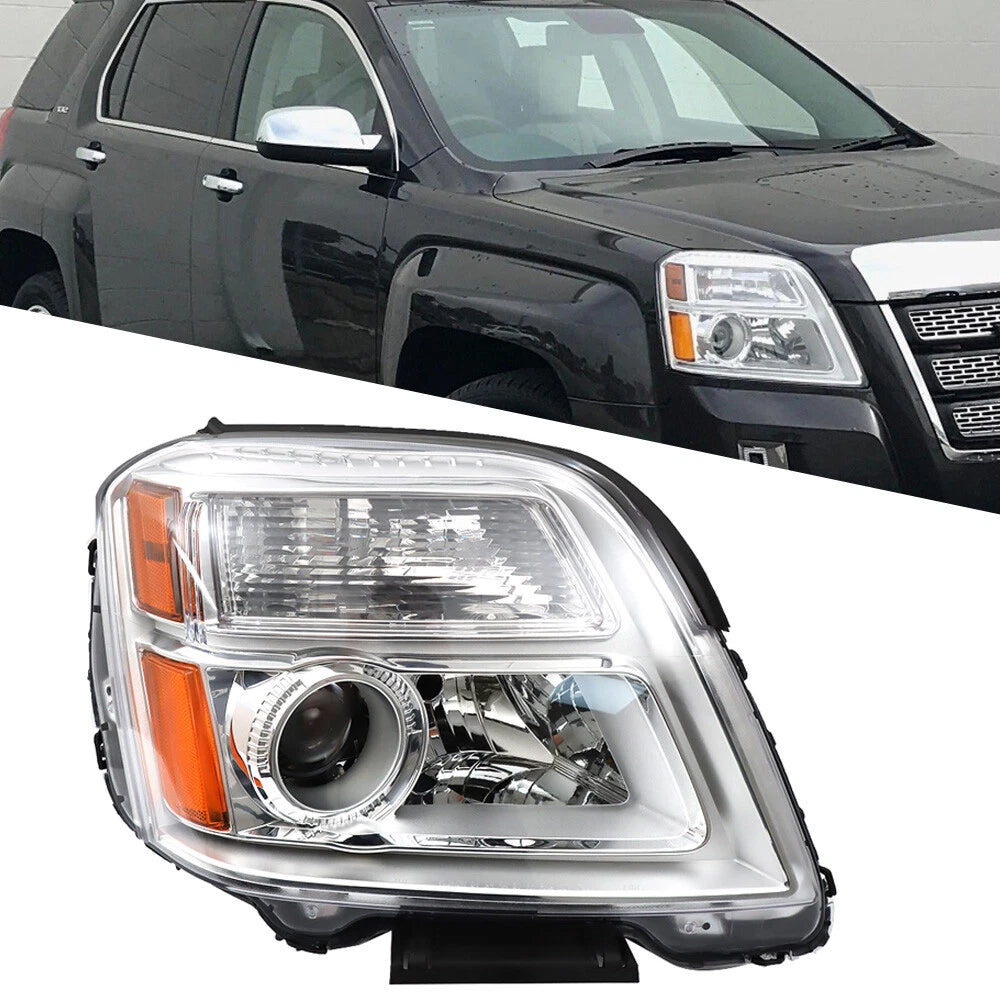Headlight for GMC Terrain (2010–2015) Halogen Chrome RH/Passenger Side