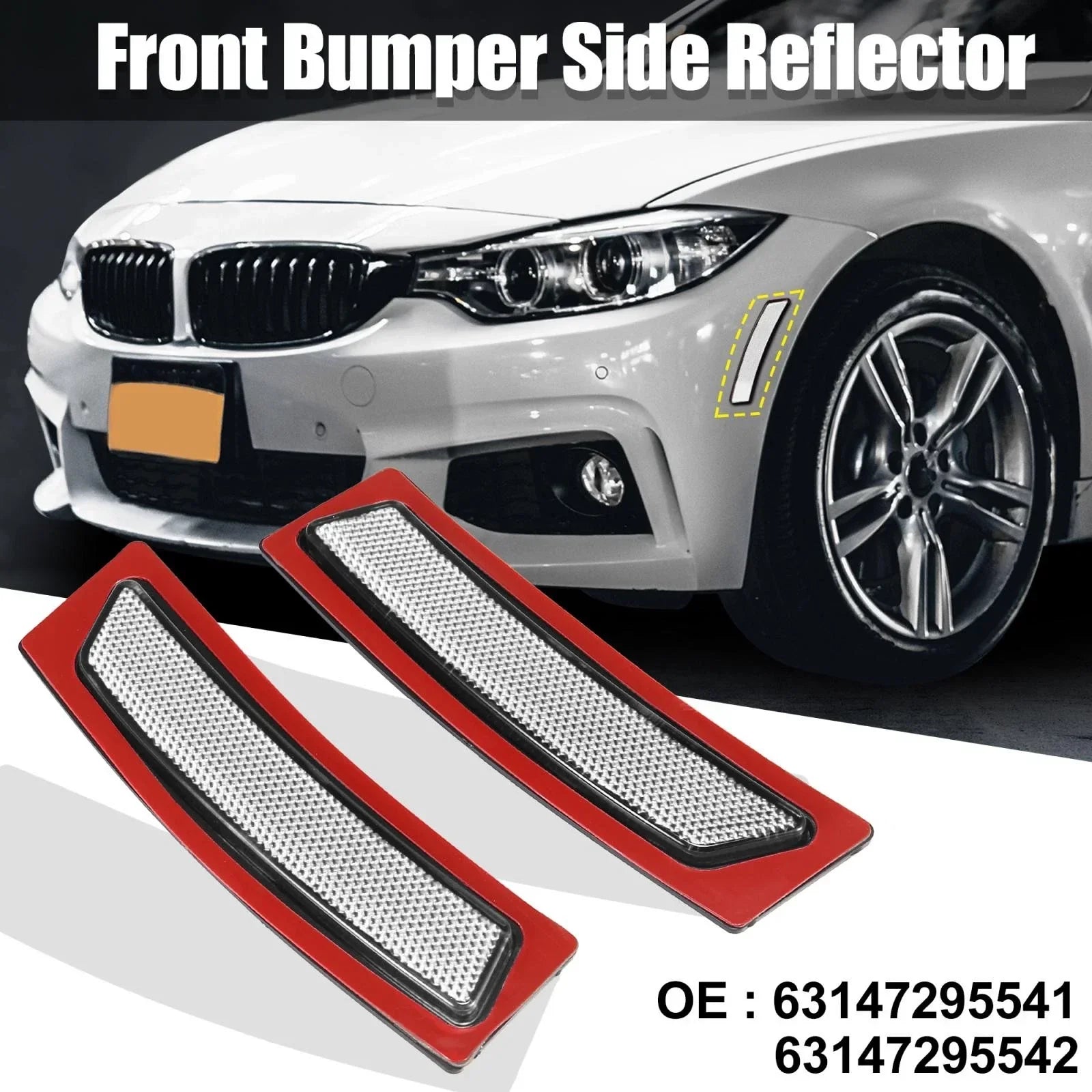 Front Bumper Reflector for BMW F30 F31 LCI White