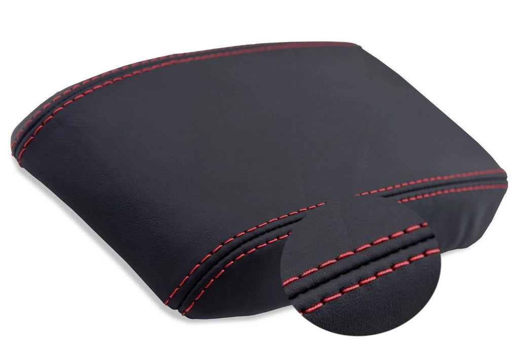 Leather Center Console Armrest Cover for Nissan 240SX S13 (1989–1993) Red Stitch