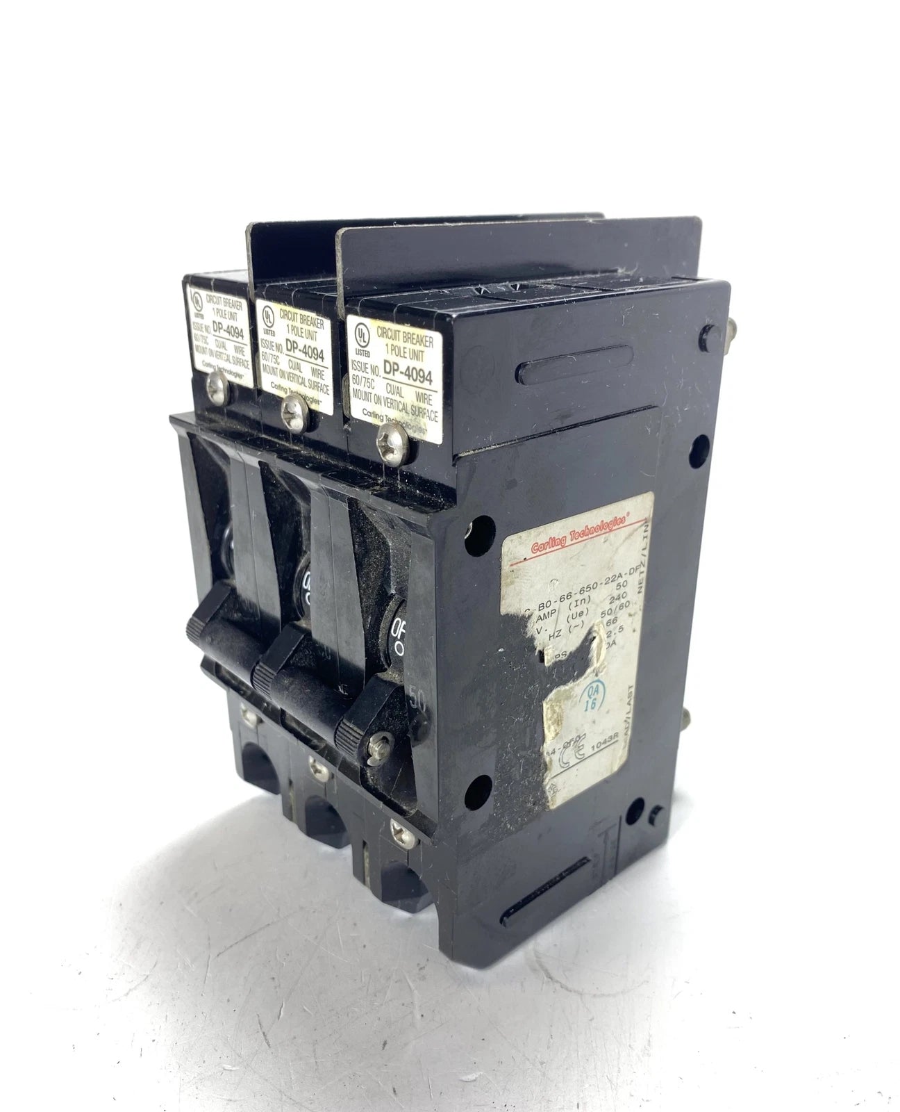 Carling Technologies EA3-B0-66-650-22A-DF Circuit Breaker for 240V (62.5A)