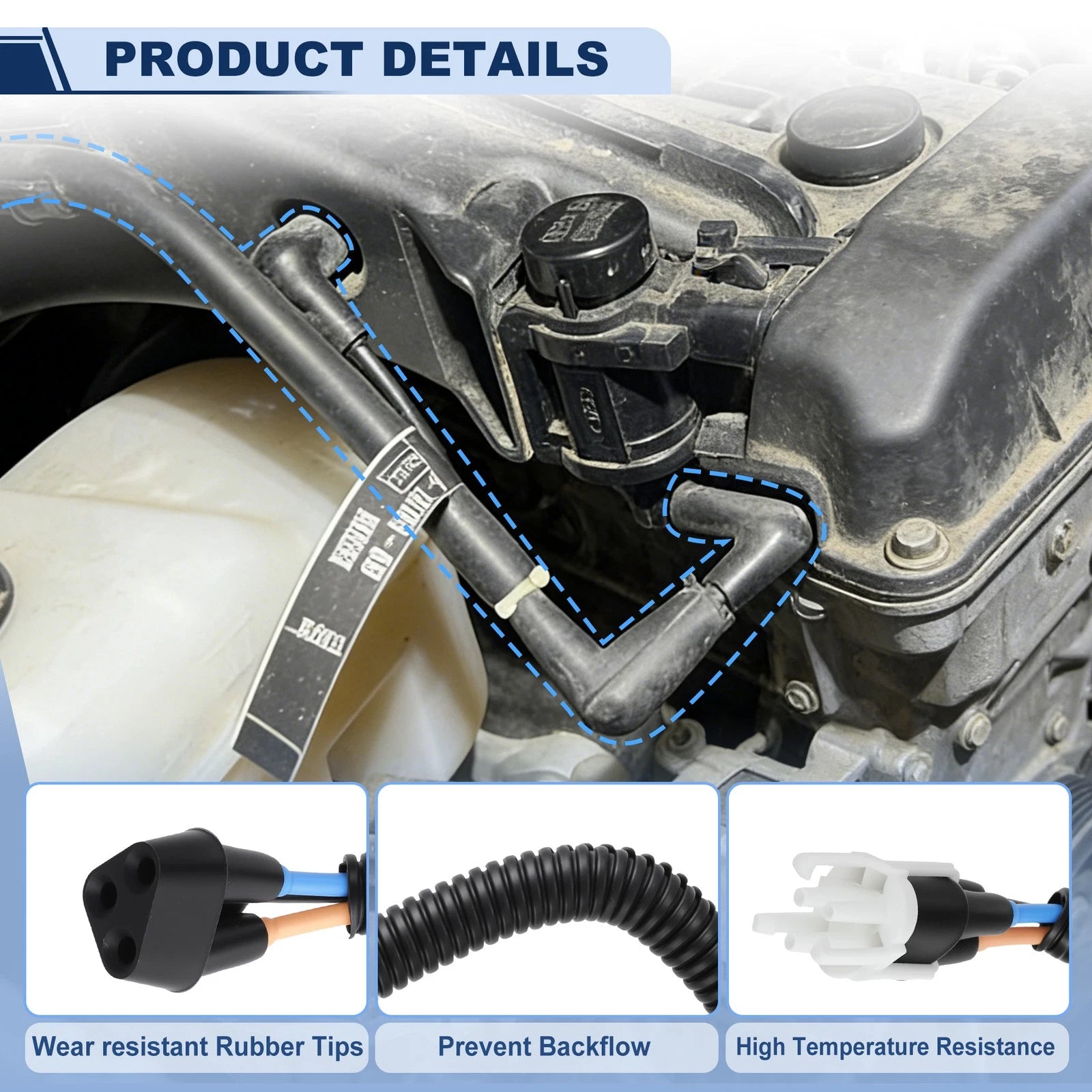 4x Auto Hub Lock Vacuum Check Valve Line Elbow for Ford F150 (1999–2004)