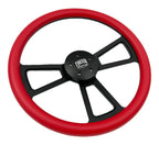 5 Hole Steering Wheel Wrap Black Red for Peterbilt Kenworth Freightliner (18")