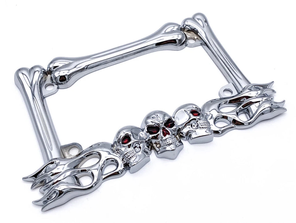 Chrome License Plate Frame Heavy Duty for Harley-Davidson Motorcycle (1990–2025)
