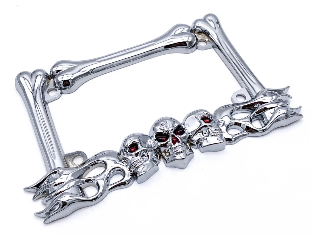 Chrome License Plate Frame Heavy Duty for Harley-Davidson Motorcycle (1990–2025)
