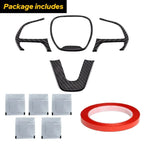 Set of 4 Steering Wheel Cover Trim for Dodge Charger (2015–2022) Carbon Fiber