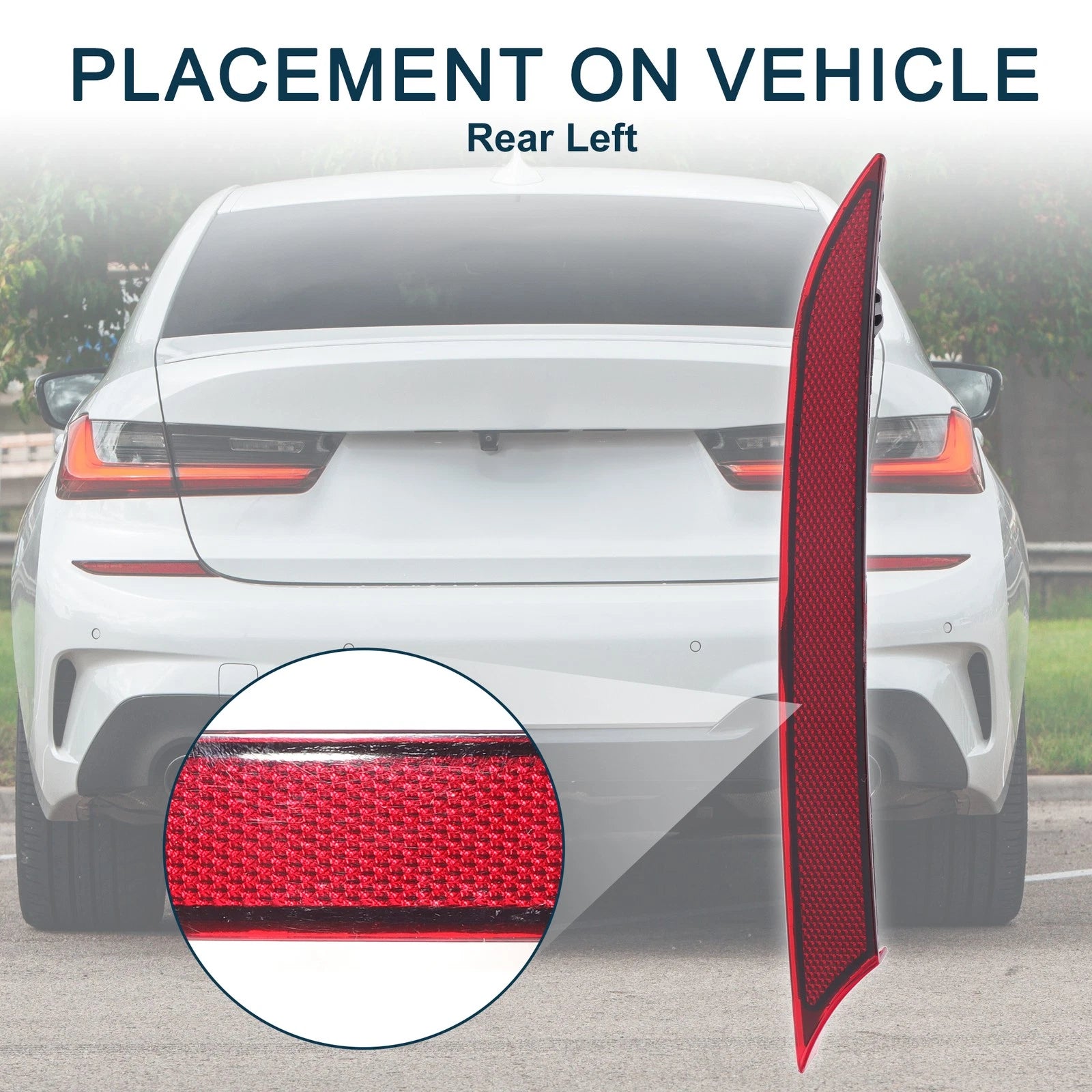 Rear Left Bumper Reflector for BMW 330e (2021–2022) No. 63148074229
