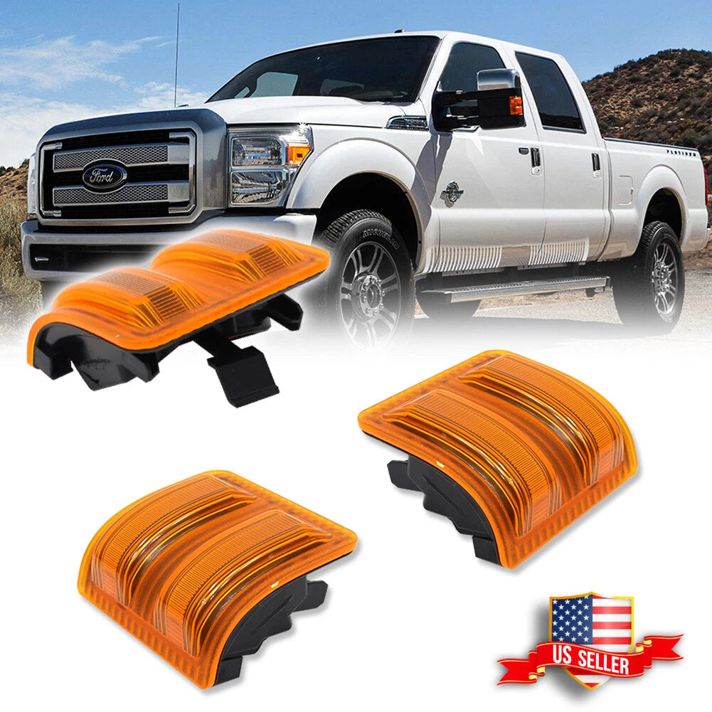 Amber Lens Side Mirror Marker Signal Light Housings for Ford F250 F350 F450 F550