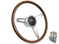 Steering Wheel Polished Walnut Wood with Horn for 1968–1973 Mercury Cougar