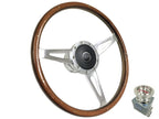 Steering Wheel Polished Walnut Wood with Horn for 1968–1973 Mercury Cougar