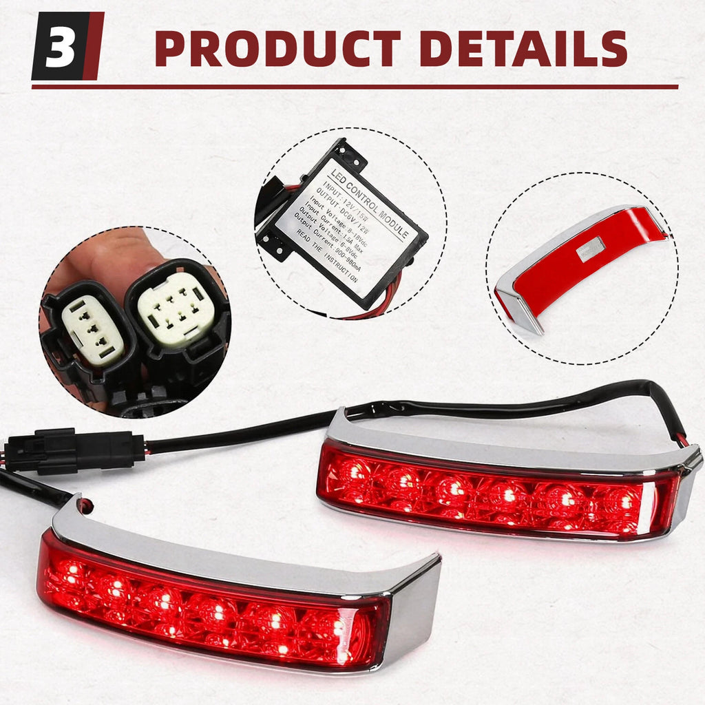 LED Saddlebag Run Brake Turn Light for Harley Road Electra Glide (2014–2024)