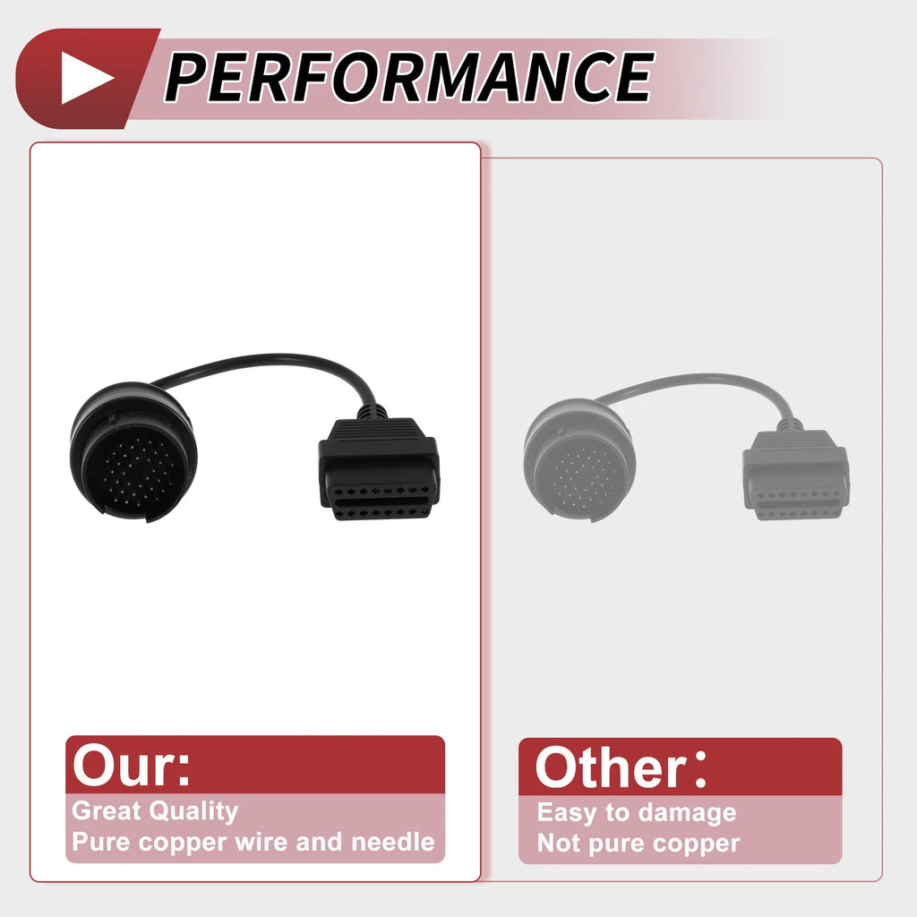 OBD1 to OBD2 12V Car Diagnostic Connector Adapter Cable (38 Pin to 16 Pin)