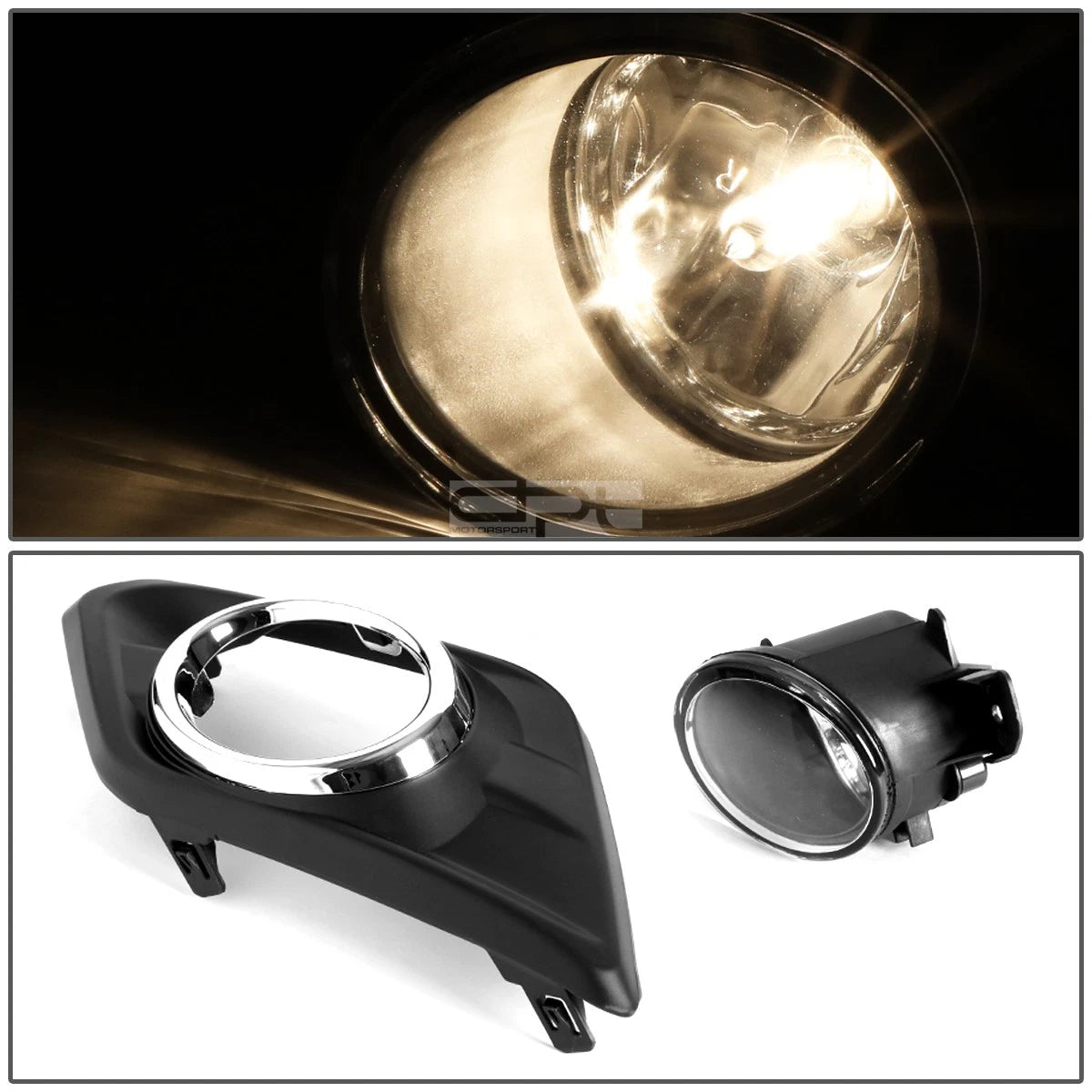 Fog Light Lamp Set for Nissan Rogue (2014–2016) OE Clear Lens + Switch + Bezel