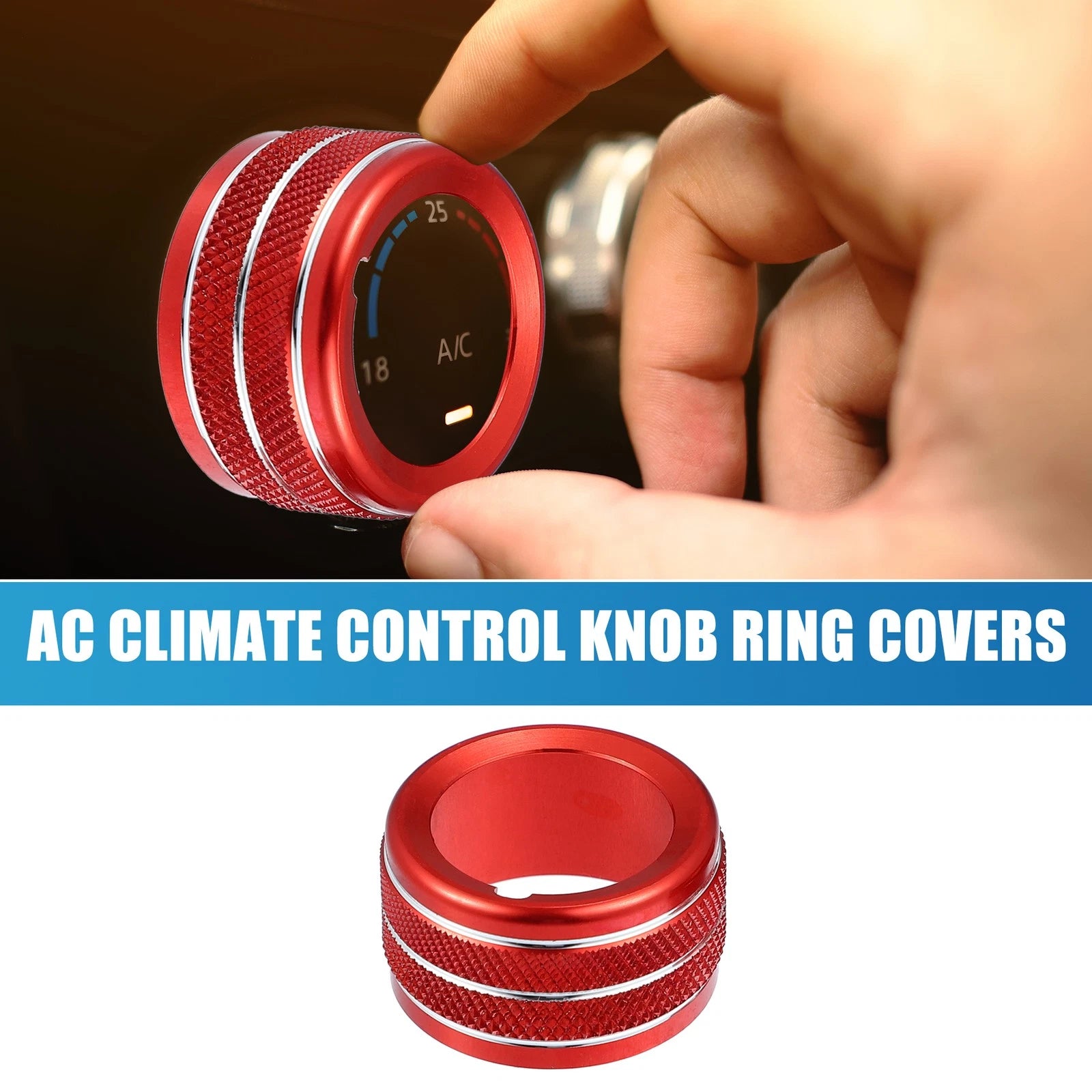 Set of 2 AC Radio Switch Knob Cover Trim for Subaru BRZ, Toyota 86 (2022)