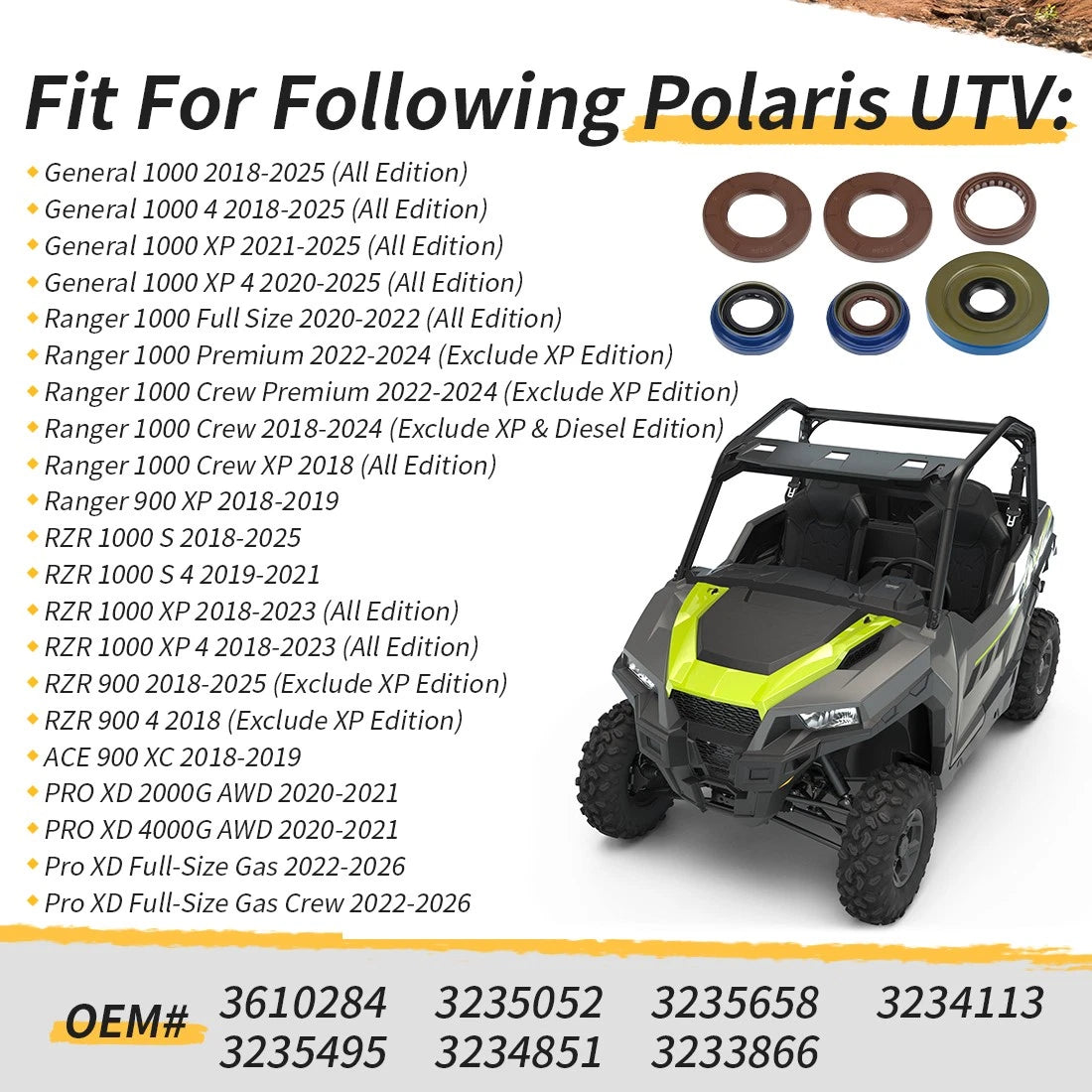 Transmission Seals Kit for Polaris RZR 900, RZR XP 1000, S 1000 (2018–2025)