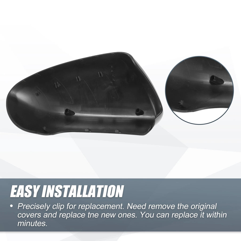 Pair Rearview Mirror Cover Cap Matte Black for Nissan Qashqai J10 (2007–2014)