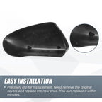 Pair Rearview Mirror Cover Cap Matte Black for Nissan Qashqai J10 (2007–2014)
