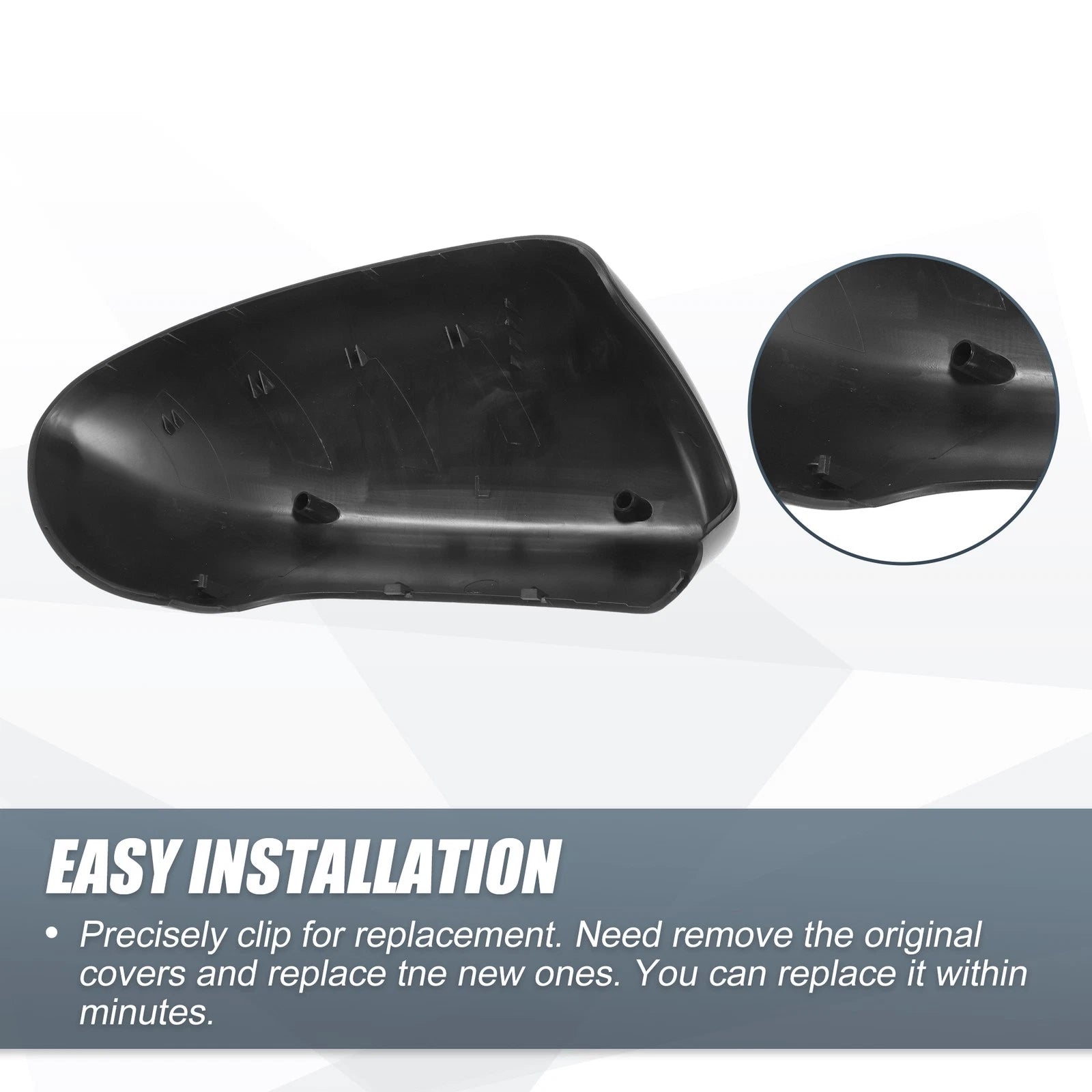 Pair Rearview Mirror Cover Cap Matte Black for Nissan Qashqai J10 (2007–2014)
