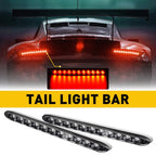 2X 15" Clear Red Trailer Truck RV Stop Turn Tail Brake Light Bar