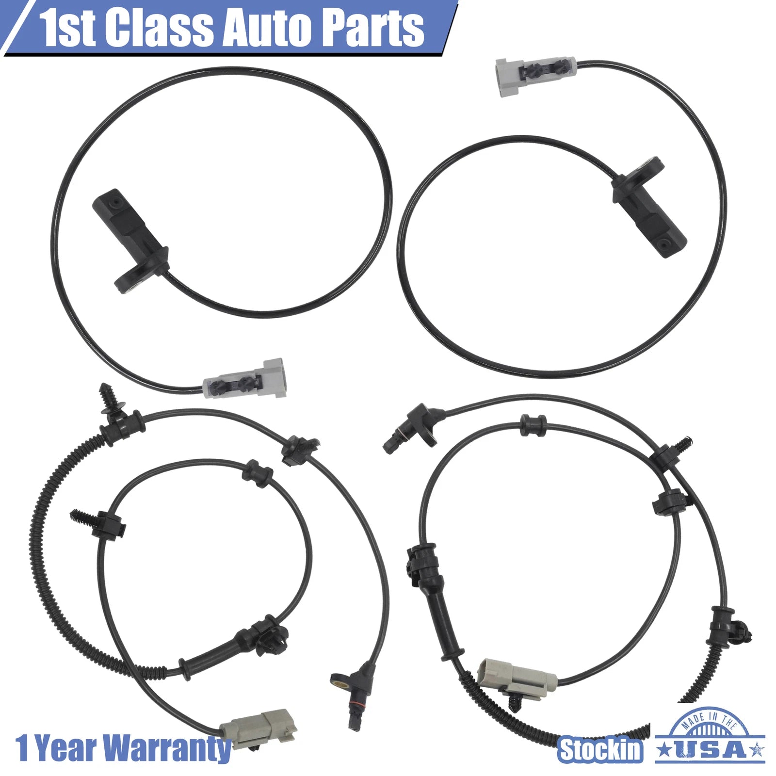 Set of 4 ABS Wheel Speed Sensors for Jeep Commander Grand Cherokee