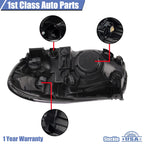Right Headlight Assembly for Kia Spectra (2007-2009) - Clear Lens, Halogen