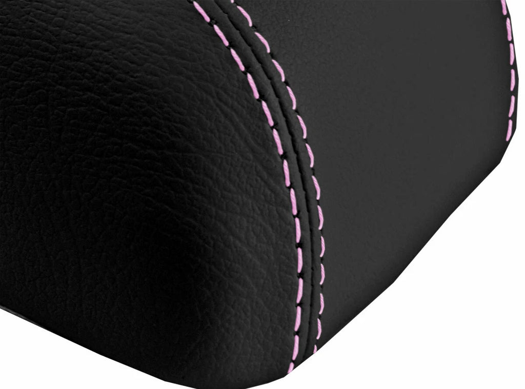 Leather Console Lid Armrest Cover for Hyundai Elantra (2007–2010) Pink Stitch