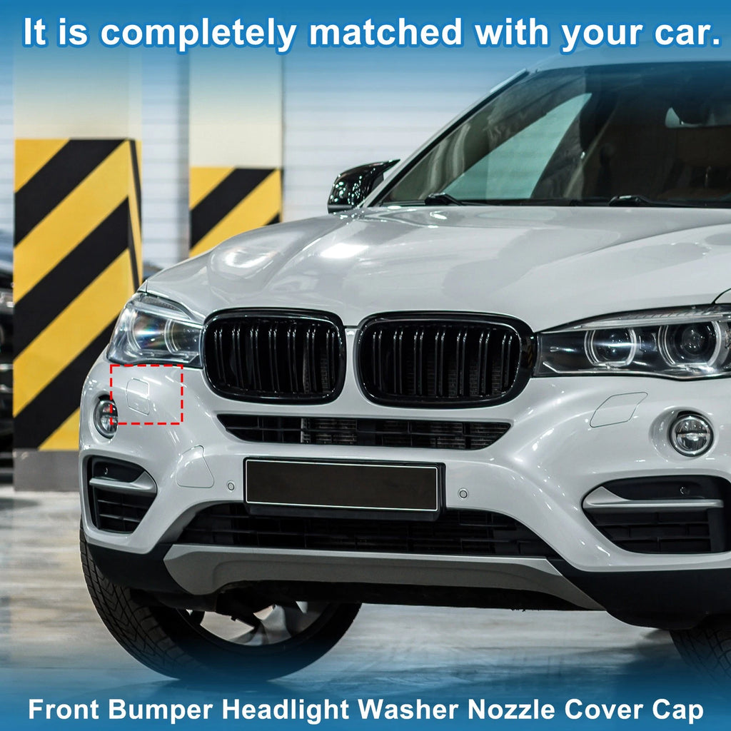 Front Right Washer Nozzle Cover Cap No. 51117422904 for BMW X6 (2015–2019) Silver Tone