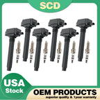 Set of 6 Ignition Coils + 6 Spark Plugs for VW Chrysler Dodge Jeep Ram (2011–2019) UF648