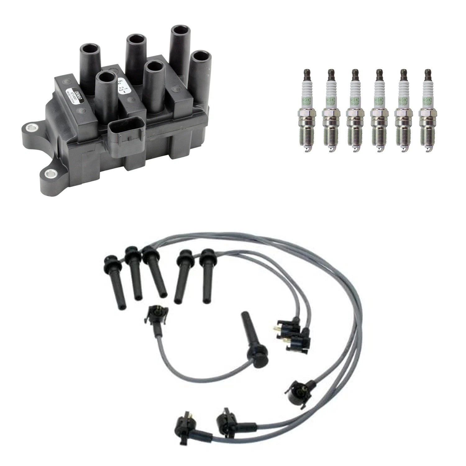 Denso Ignition Coil Wires & NGK Platinum Spark Plugs Kit for MPV V6 (2000)