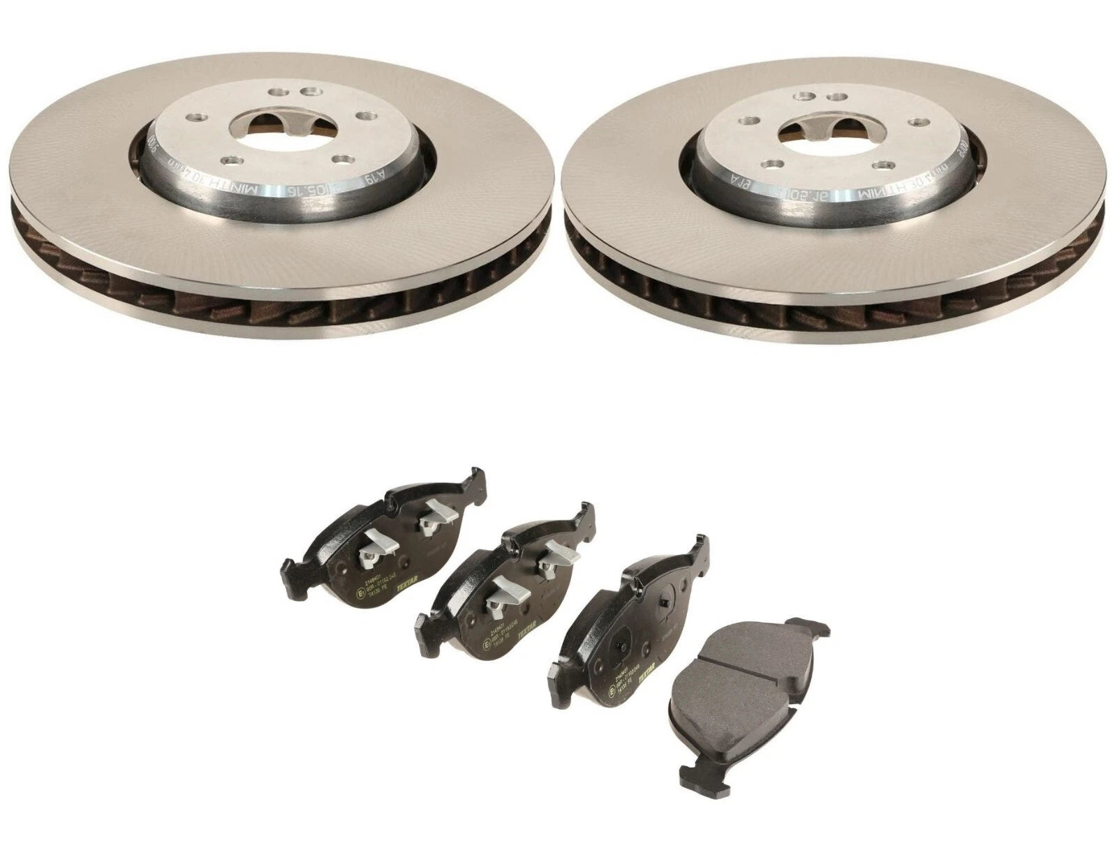 Brake Kit with Front Disc Rotors & Textar Pads for Benz W202 C43 C208 CLK55 AMG (1994–2002)