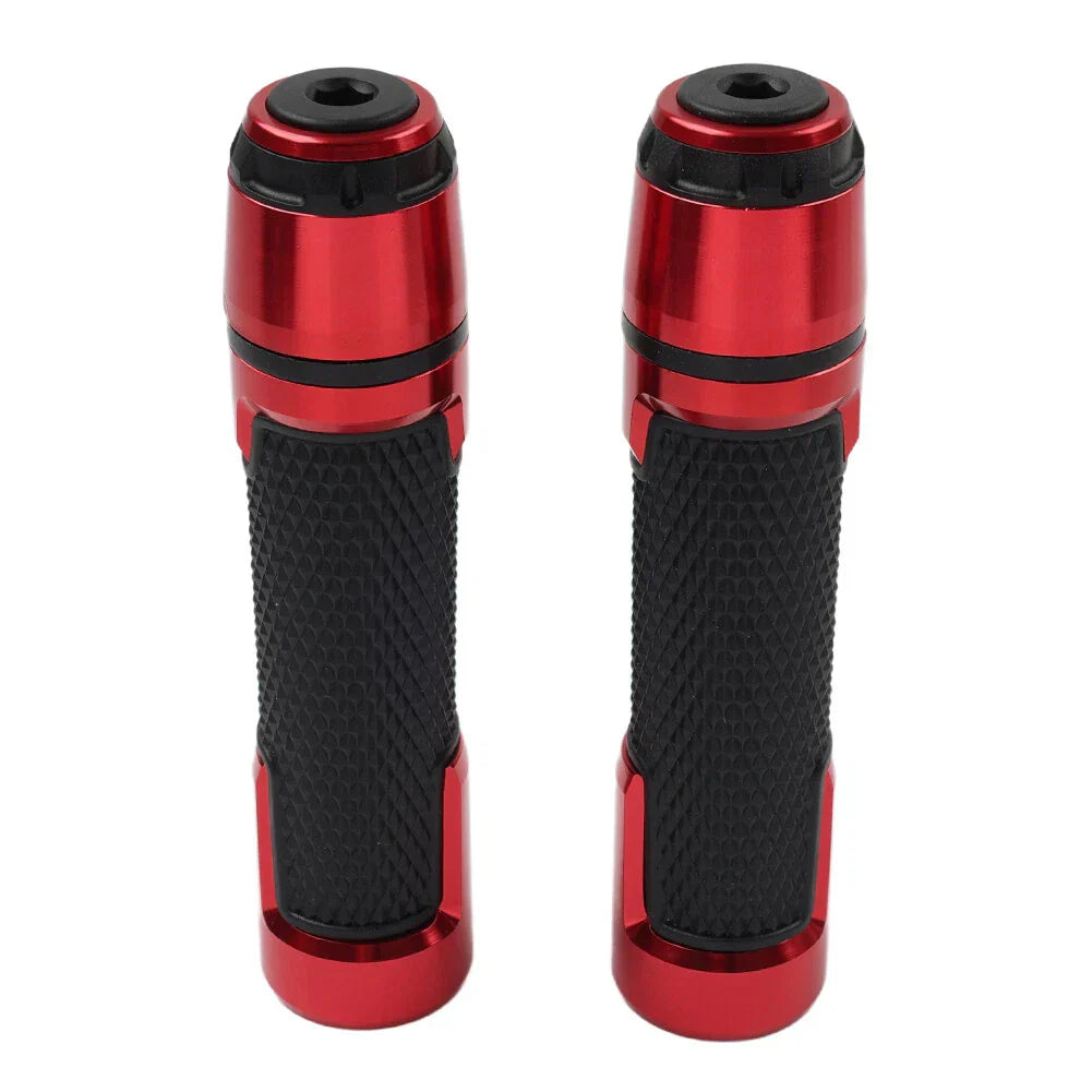 22MM 7/8" Red Handlebar Grips w/ Bar Ends for Harley & Honda