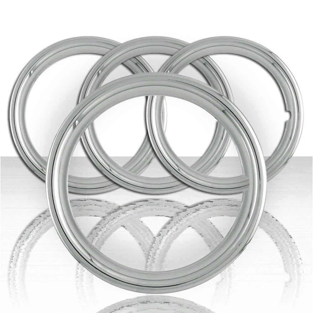Set of Four 18" Chrome ABS 1 1/2' Deep Wheel Trim Rings - ARFH364