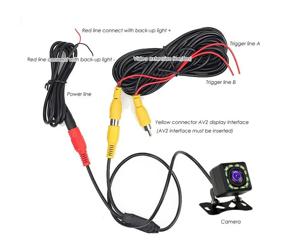 12 x LED Car Reverse Rear View Backup Color Parking Camera for Renault