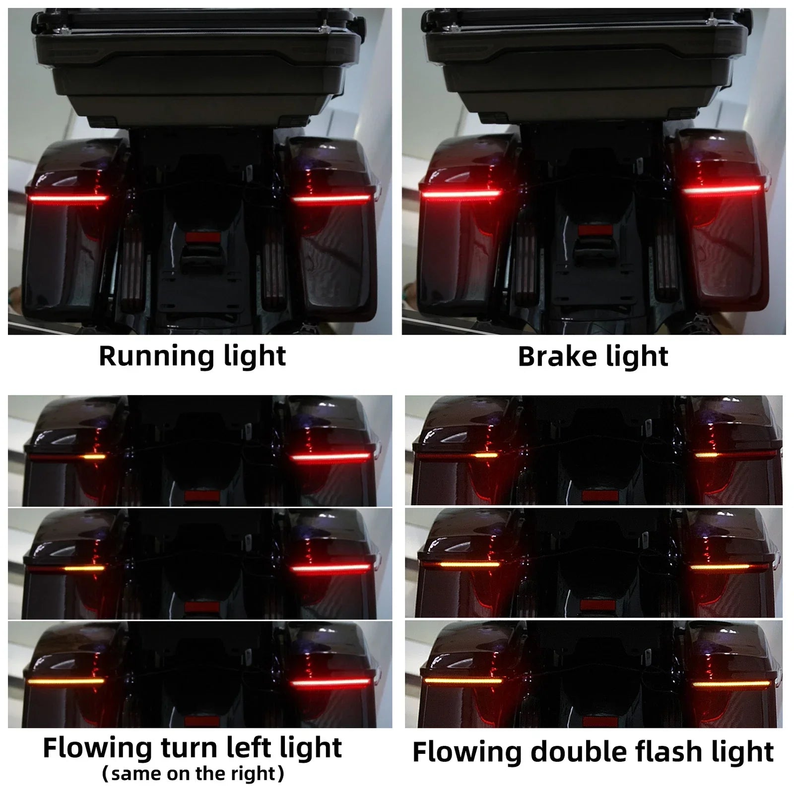 LED Saddlebag Brake Red Lights for Harley Street Road Glide (2014-2024)