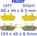 Set of 4 MC Front Rear Brake Pads for Can Am Commander Max 800R (2016–2020)