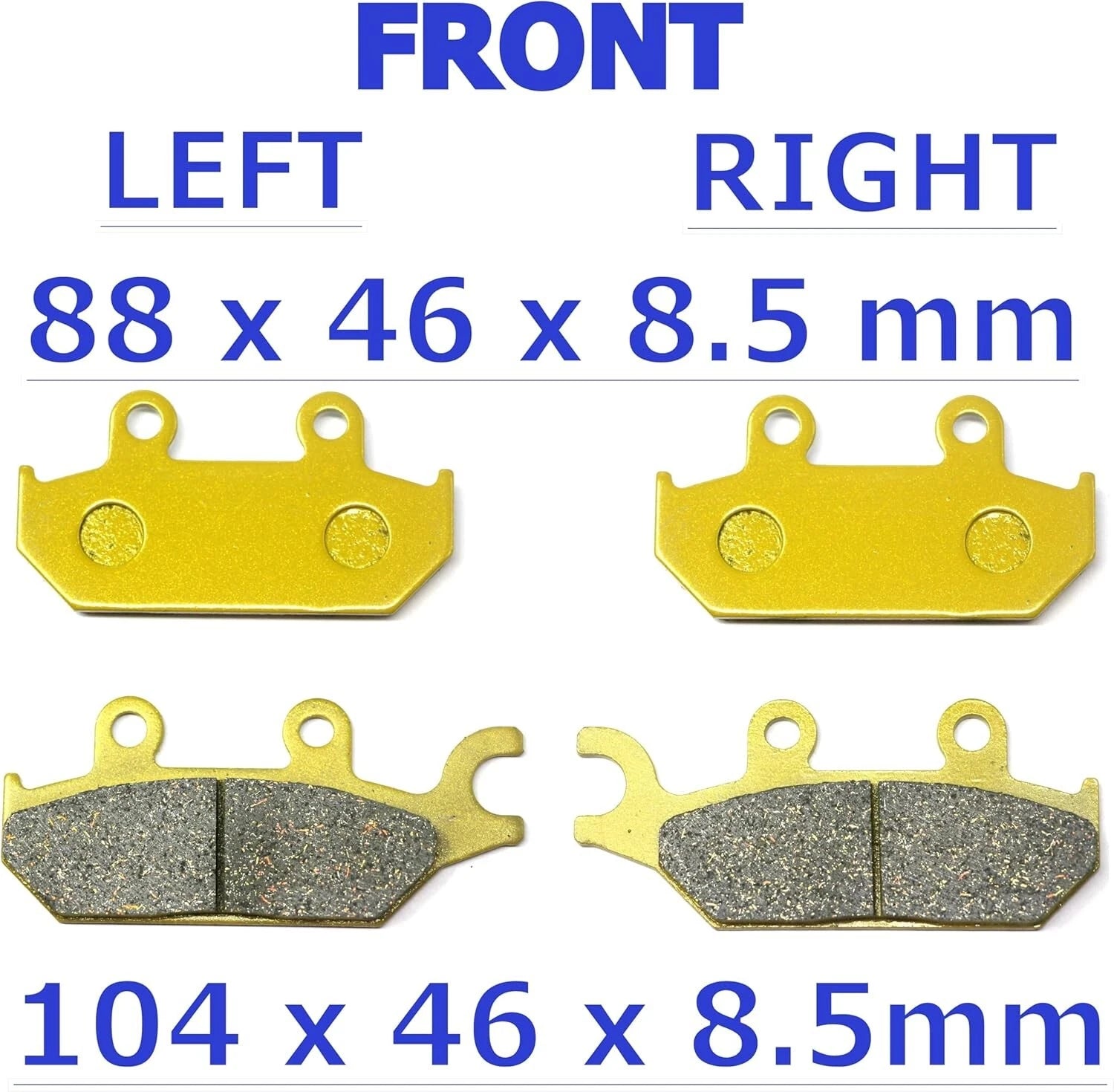 Set of 4 MC Front Rear Brake Pads for Can Am Commander Max 800R (2016–2020)